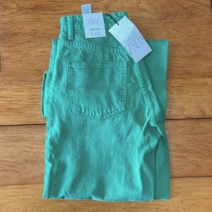 Zara green wide leg jeans size 0